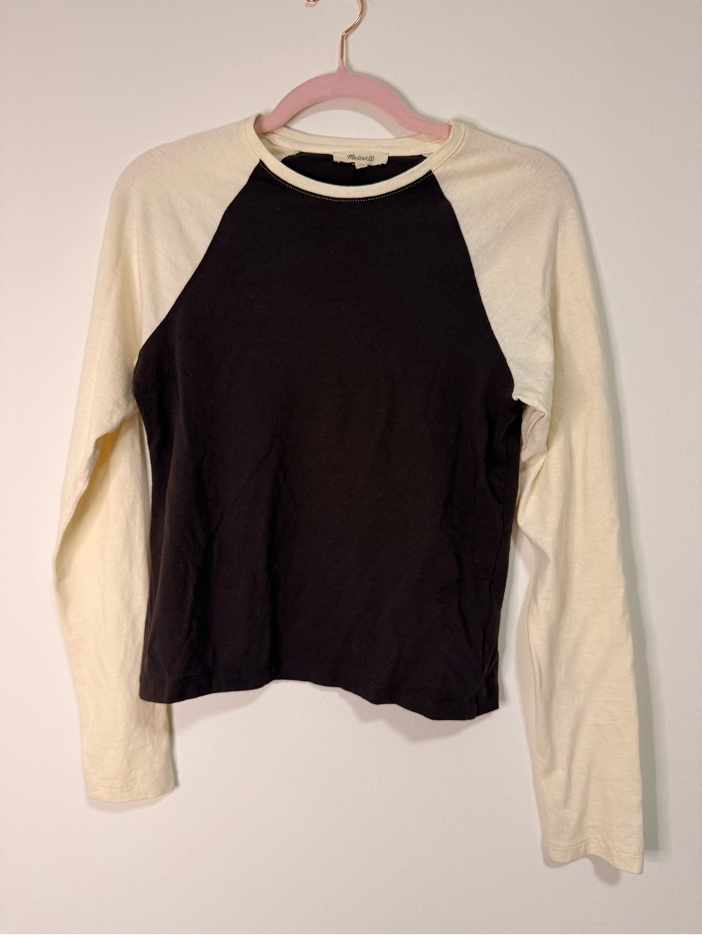 Y2K Madewell Black Tee with Cream Trim